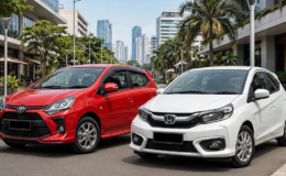 Perbandingan Toyota Agya vs Honda Brio Satya 2026 di jalan kota Indonesia