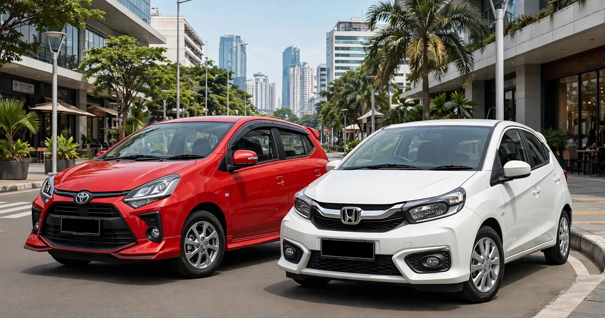 Perbandingan Toyota Agya vs Honda Brio Satya 2026 di jalan kota Indonesia