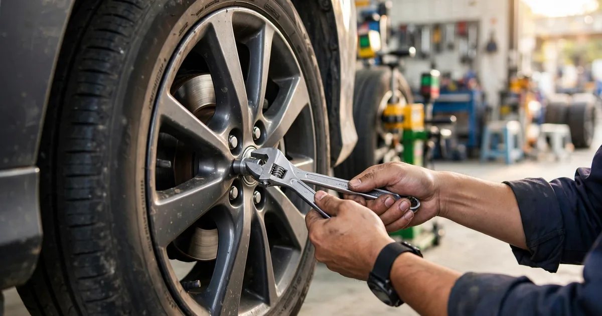 rotasi dan spooring ban mobil di bengkel resmi Toyota Bekasi